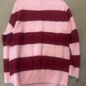 Universal Thread Women's Sweater in Pink and Red Stripes